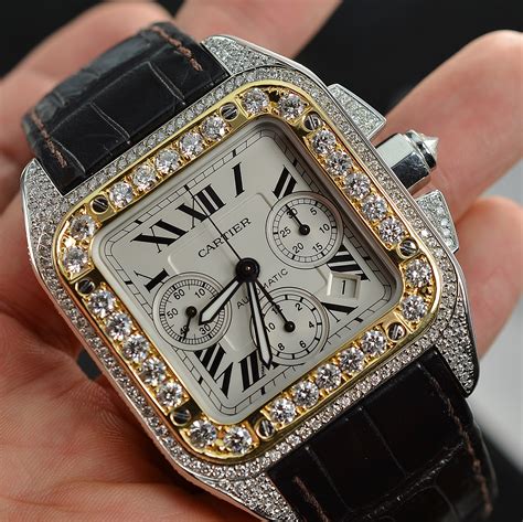 cartier diamond gold watch|cartier diamond watches for sale.